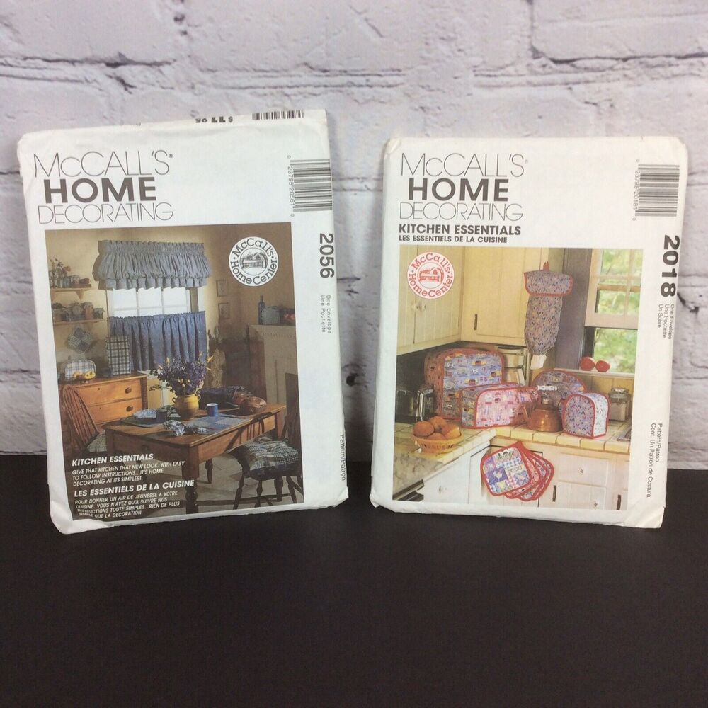 Vintage McCalls Home Essentials Sewing Patterns #2056 & #2018 Kitchen Decor